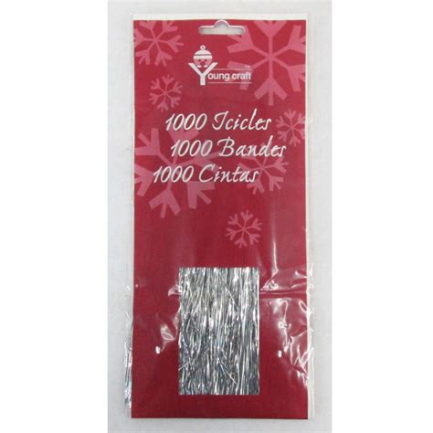 18" Thin Silver Tinsel Icicles | Party Decorations | Silver Tinsel Decor