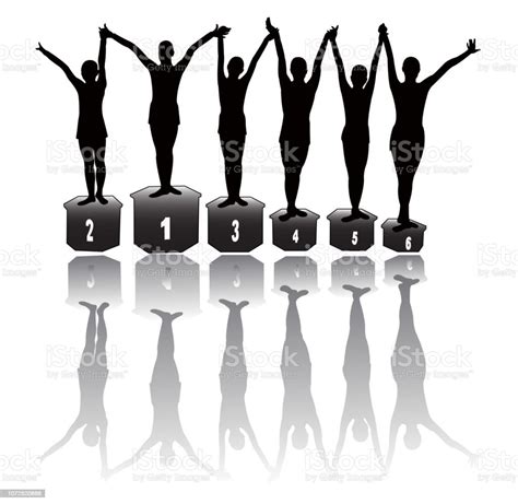 Winners On Winners Podium Body Silhouette Vector Stock Illustration - Download Image Now - Adult ...