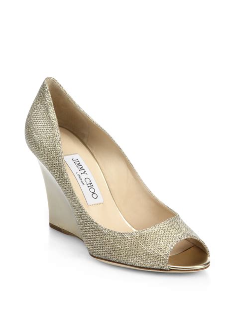 Lyst - Jimmy Choo Baxen Metallic Wedge Sandals in Metallic