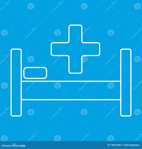 Hospital Bed and Cross Thin Line Icon Stock Vector - Illustration of ...