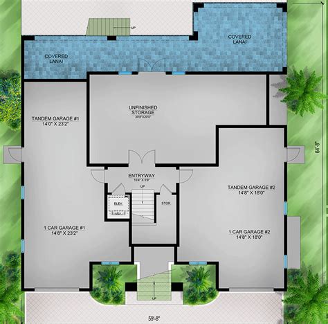 3-Story Coastal Contemporary House Plan with Elevator - 4669 Sq Ft ...