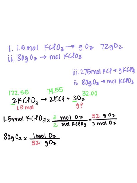 SOLVED: Use the following equation to answer questions a-e 2 KClO3 2 ...