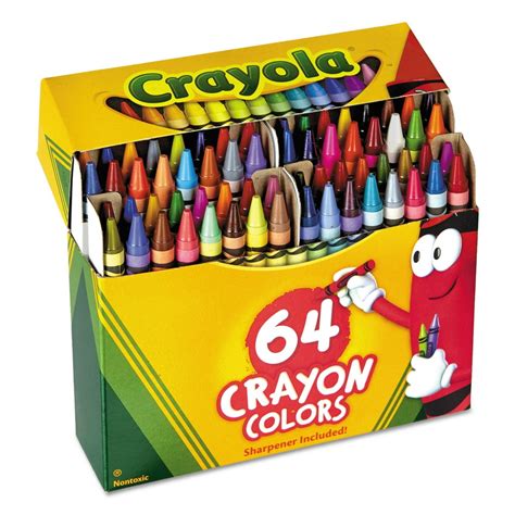 Crayola Crayons Box with Built-In Sharpener, 4 Sizes, 64 Count - Walmart.com - Walmart.com