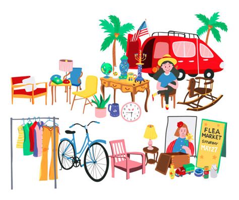 Flea Market Illustrations, Royalty-Free Vector Graphics & Clip Art - iStock