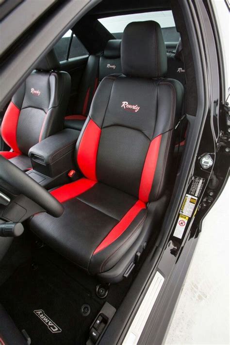 Red and black toyota camry leather seats | Black leather seating ...