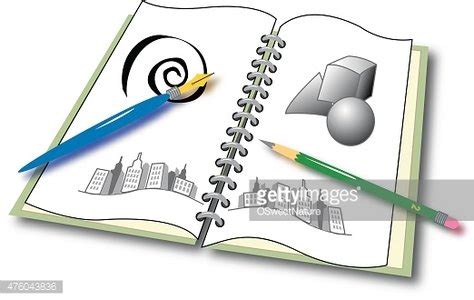 Artist's Sketchbook With Pen And Pencil Stock Clipart | Royalty-Free | FreeImages
