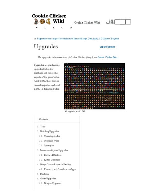 CookieClicker Upgrades | PDF