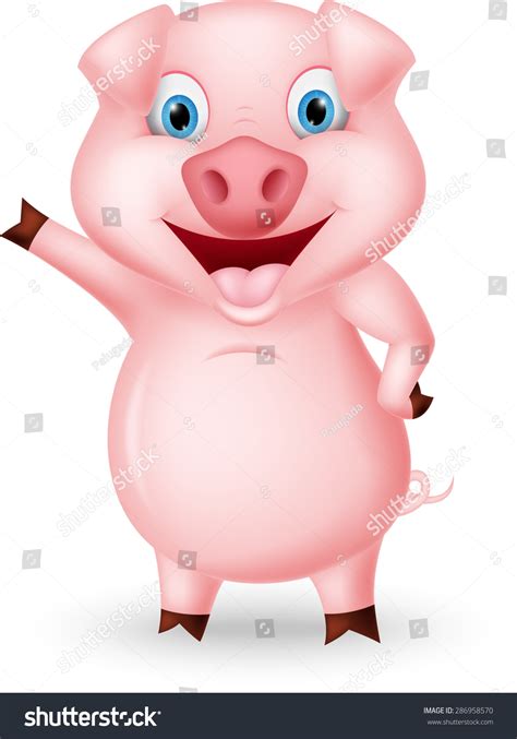 Cute Pig Cartoon Presenting Stock Vector 286958570 : Shutterstock