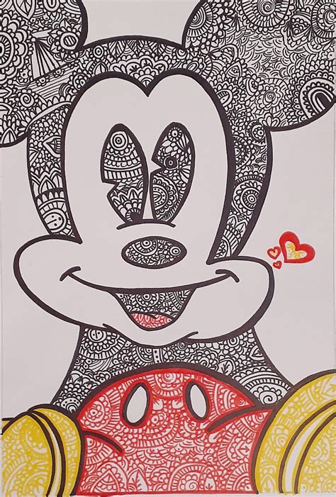 Mickey mouse doodle 😍 | Doodle art for beginners, Doodle art, Doodles