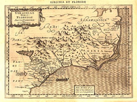 Antique Map of Virginia Et Florida - Old Cartographic Map - Antique ...