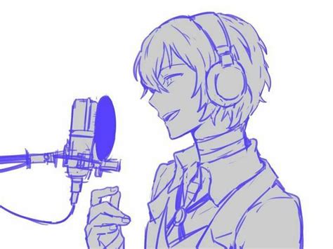 Anime Boy Singing Drawing - Kremi Png