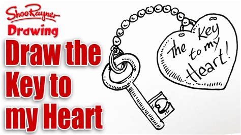 How to draw the Key to your Heart for Valentine's Day - YouTube