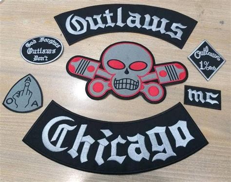 Outlaw MC Chicago Embroidered Patches | Etsy