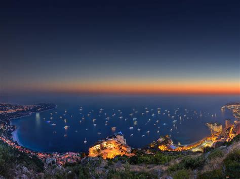 Majestic skyline of Monaco at night 4K wallpaper download