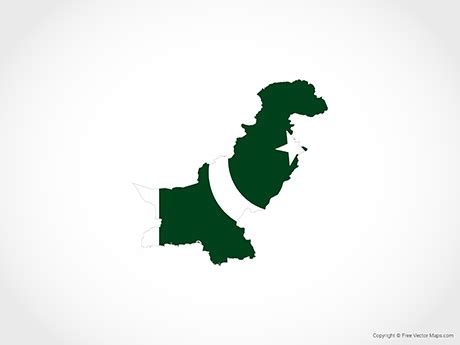 Printable Vector Map of Pakistan - Flag | Free Vector Maps