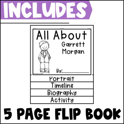 Garrett Morgan Biography Activities, Flip Book, & Report - Black ...