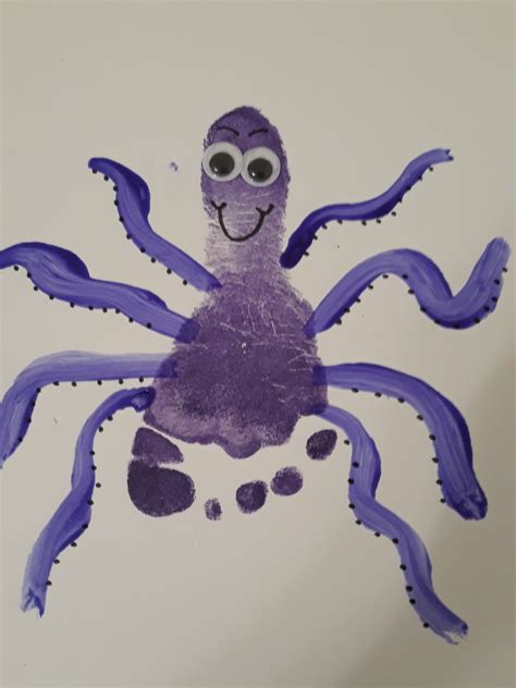 Octopus Footprint Craft | Baby art projects, Baby art crafts, Animal crafts