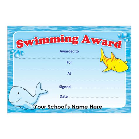 Swim Lesson Certificate Template