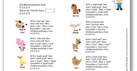 Old Macdonald Had A Farm Flashcards Capm Free | Topazbtowner