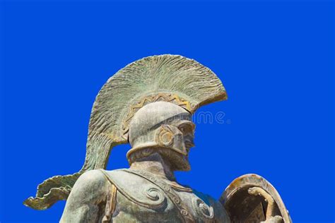 Statue of King Leonidas in Sparta, Greece Stock Image - Image of blue, combat: 19867473