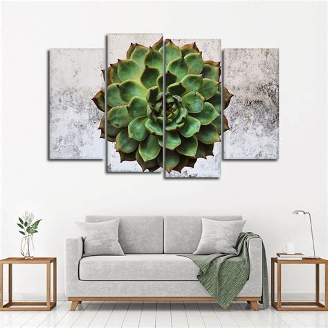 Urban Succulent Multi Panel Canvas Wall Art | Succulent wall art