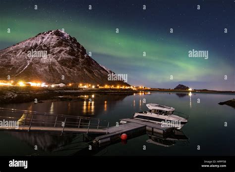 aurora borealis over Lofoten Islands, Norway, Europe Stock Photo - Alamy