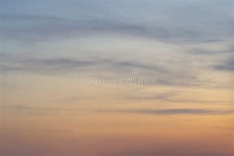 Yellow Sunset Sky with Soft Gray Clouds. Nature Background. Stock Image - Image of beautiful ...