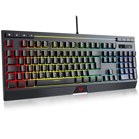 Buy PICTEK Gaming Keyboard, Wired USB Computer Keyboard LED Backlit, Update Version - Laser ...