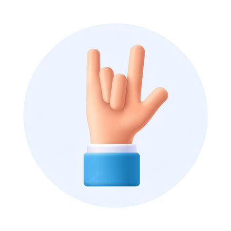 Premium Vector | Rock on gesture hand, sign. 3d emoji illustration.