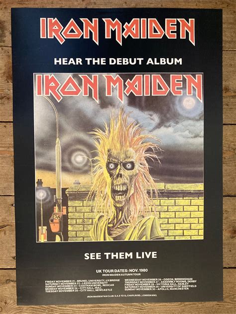 Iron Maiden Concert Poster Debut Album & Autumn Tour 1980 Large A2 Size ...