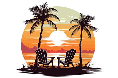 Sunset Beach Clipart Graphic by Illustrately · Creative Fabrica