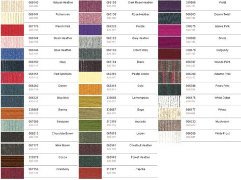 Bernat Yarn Color Chart - COLORFEDA