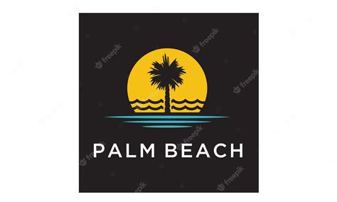 Premium Vector | Palm Beach logo design inspiration