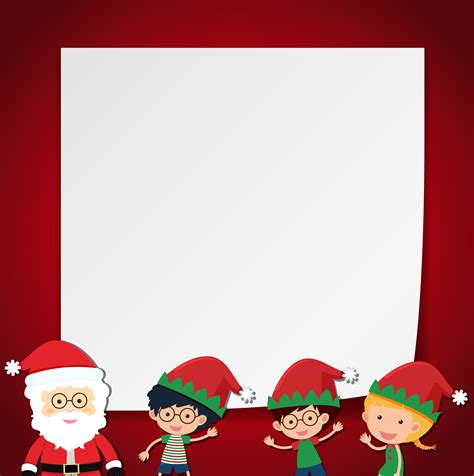 Border template with kids and Santa 613790 Vector Art at Vecteezy