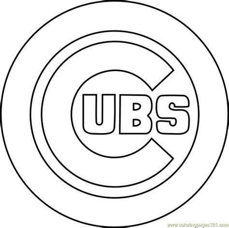 Chicago Cubs Logo Coloring Page for Kids - Free MLB Printable Coloring ...