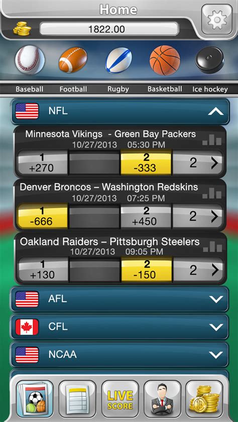 Sports Betting Bookie Game: Bet Manager with Online Live Score Tables ...