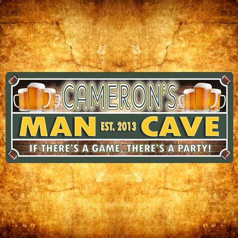 Man Cave Pub & Bar Signs, Personalized Beer Mugs Game Party Favor ...