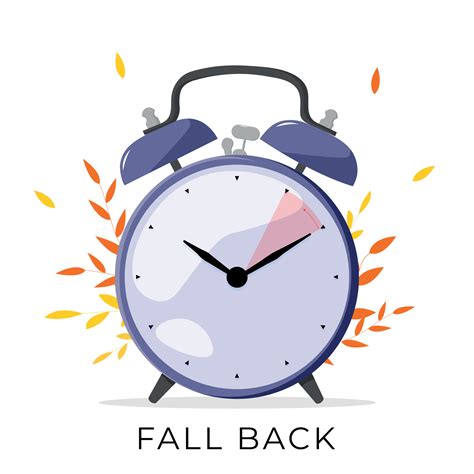 Fall back vector illustration. alarm clock with autumn leaves 32166660 Vector Art at Vecteezy