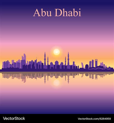 Abu dhabi skyline silhouette background Royalty Free Vector