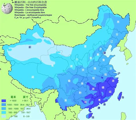 Average Annual Precipitation In China(chinese) • Mapsof.net