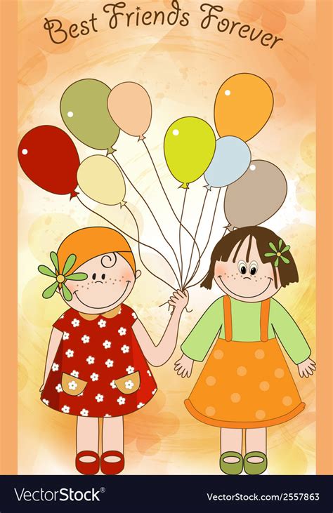 Best friends greeting card Royalty Free Vector Image