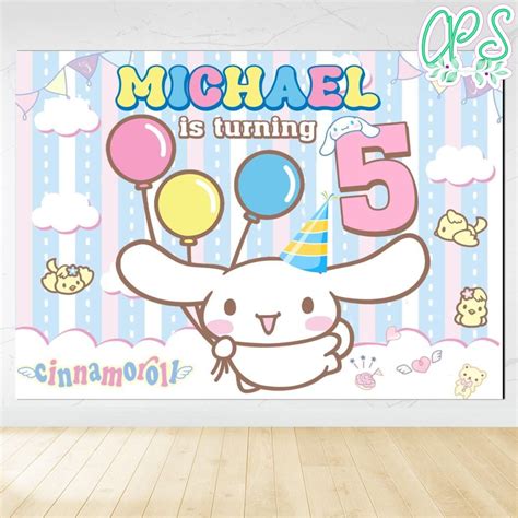 Cinnamoroll Birthday Backdrop Digital File Template DIY | CustomPartyShirts