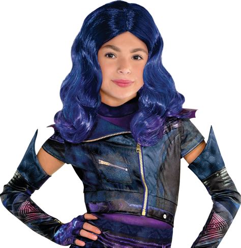 Kids' Disney Descendants Mal Long Loose Waves Hair Wig, Blue, One Size ...