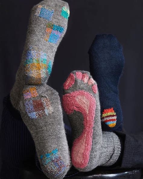 visible mending - sock embroider | Woolfolk yarn, Hand knitting, Hand knit socks