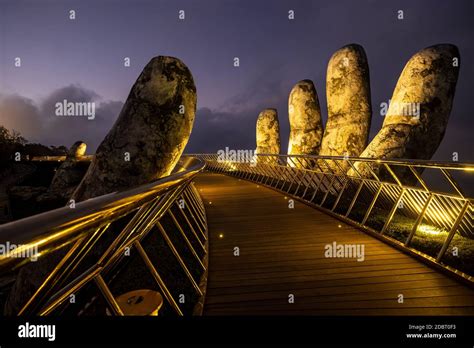 The Golden Bridge of Da Nang in Vietnam, 10. December 2019 Stock Photo ...