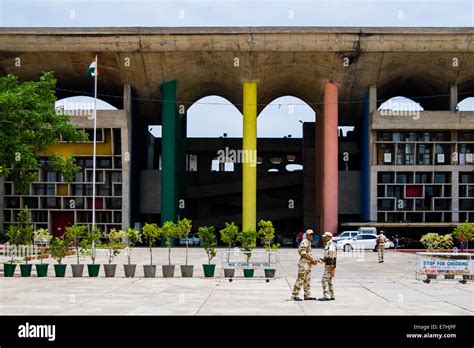 The High Court, designed by Swiss architect Le Corbusier, in Chandigarh, India Stock Photo - Alamy