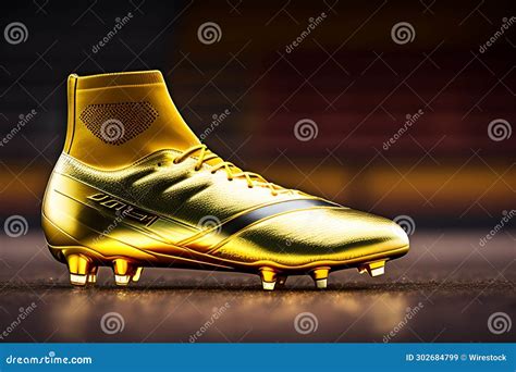 Golden Nike Football Boot with Silver and Gold on the Toes Stock Illustration - Illustration of ...