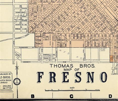 Fresno map Old city map of Fresno Large wall map | Etsy