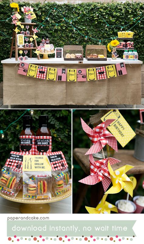 BBQ PRINTABLE Party Decorations, Family Backyard Barbeque EDITABLE Text Instant Download Paper ...