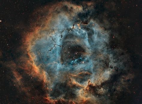 18 hours of data of the Rosette Nebula processed in a modified Hubble ...